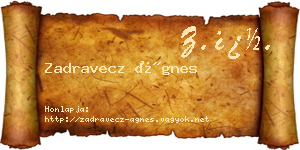 Zadravecz Ágnes névjegykártya