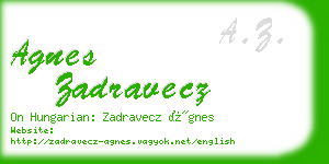 agnes zadravecz business card